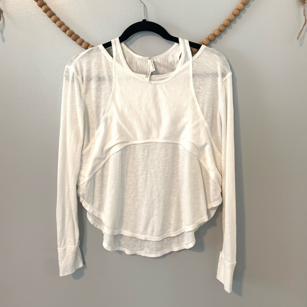 Free People Movement Long Sleeve White Tee XS